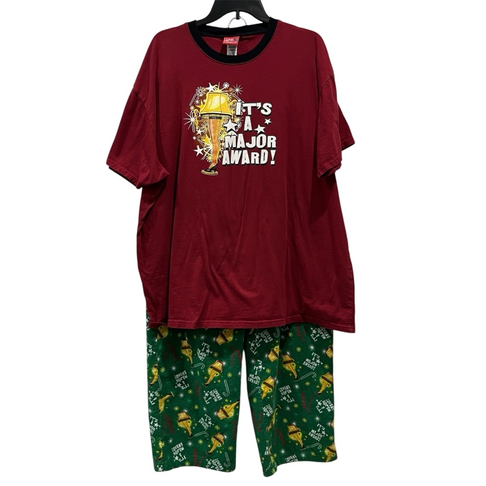 Men’s Christmas Story XXL Pajamas Set - Red and Green